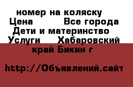 номер на коляску  › Цена ­ 300 - Все города Дети и материнство » Услуги   . Хабаровский край,Бикин г.